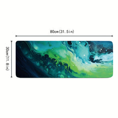 Green Fluid Painting Large Mouse Pad for Office or Home