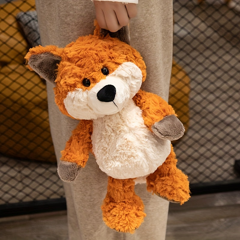 Orange Fox Stuffed Animal Toy Soft Plush Playful with Large Eyes & Ears