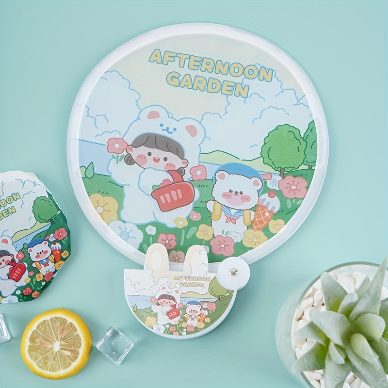 Cartoon Pattern Fan Carry on Plastic Fan Mini Portable Fan