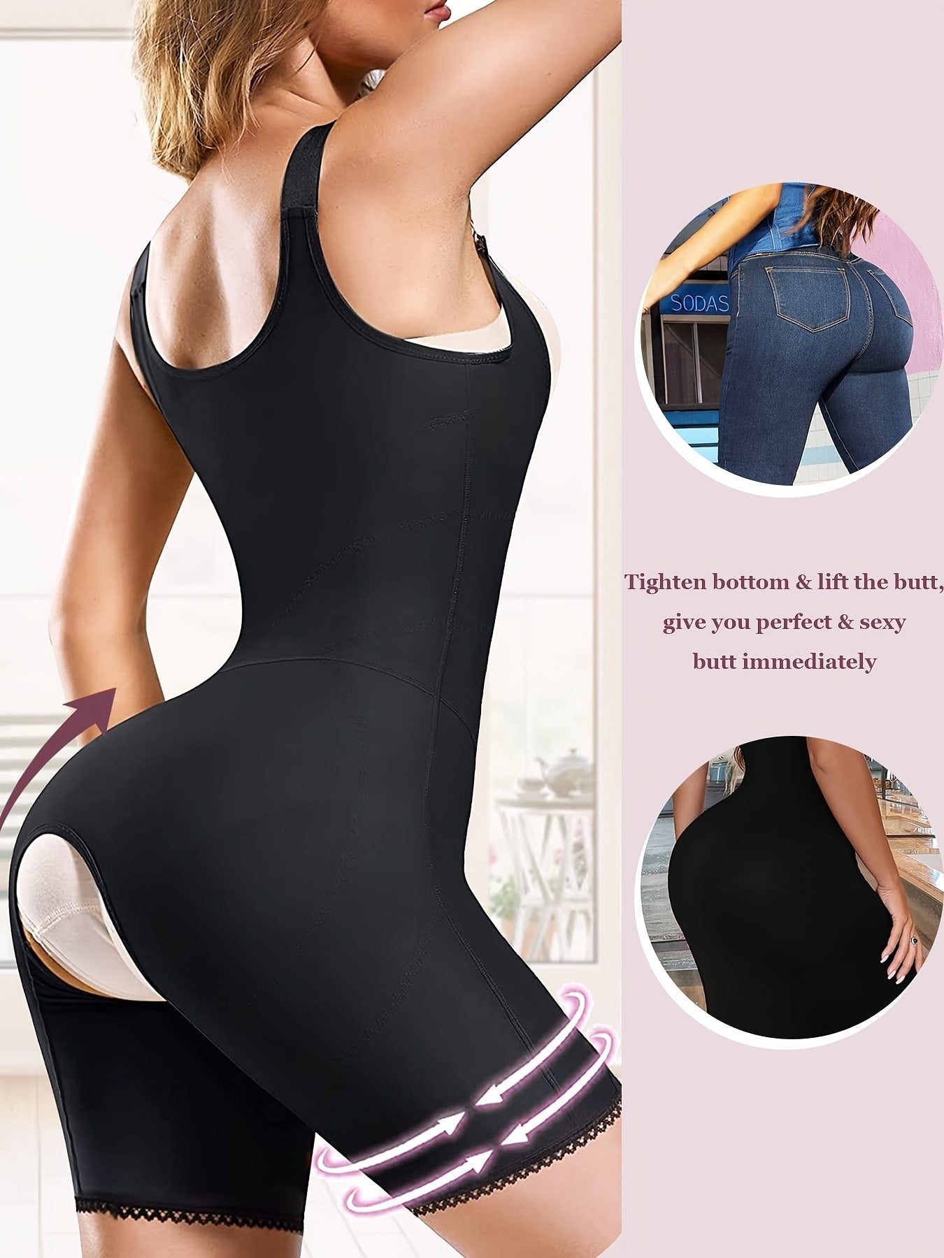 Women's Sleeveless Shapewear Jumpsuit Tummy Control Butt Lifting