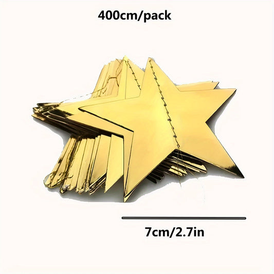 Golden Paper Stars for Party Decorations 4M Flag Background