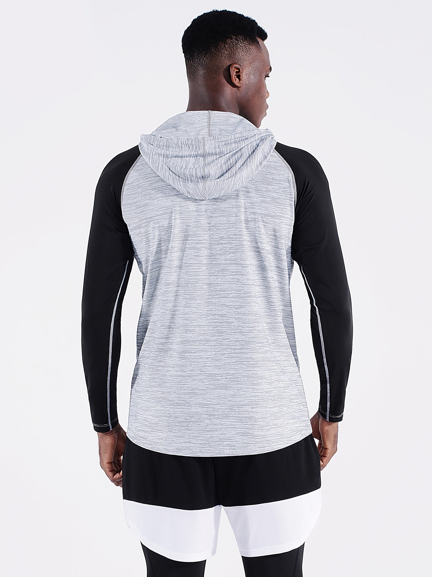 Quick Dry Men's Long Sleeve Hoodie for Fitness Run