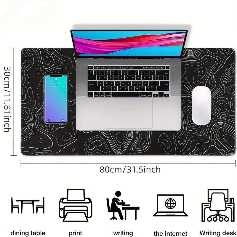 Sea Wave Mouse Pad Japanese Pop up Painting Lock Edge Keyboard Pad