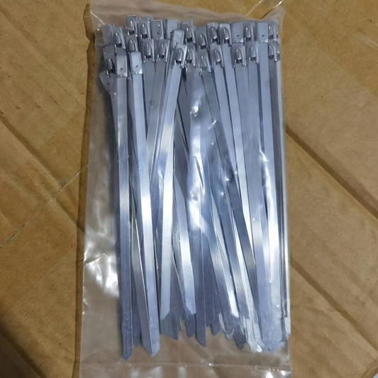 100pcs Stainless Steel Heavy Duty Self Locking Cable Ties for Exhaust Packaging