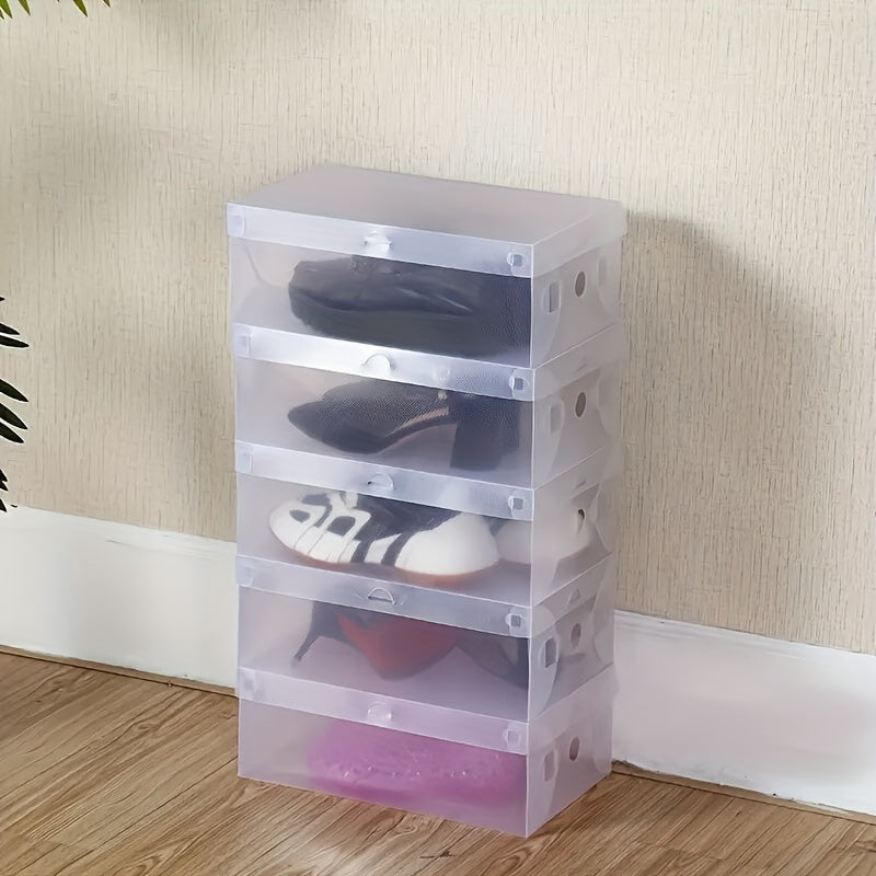 Clear Shoe Storage Box Stackable Heavy Duty Plastic Boot Organizer