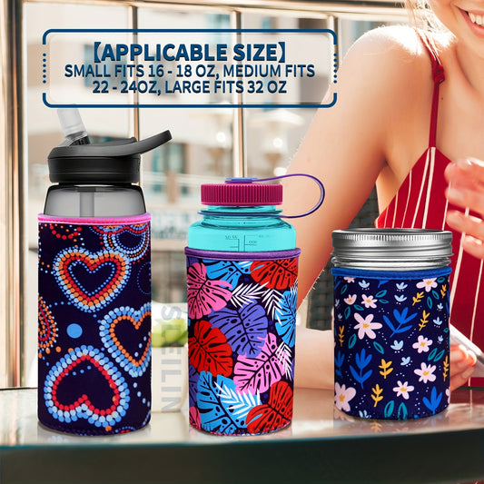 3pcs Neoprene Cup Sleeve w/Handle Reusable Insulator for 16-32oz Cups