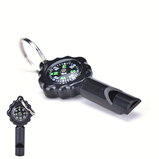 Camping Whistle Compass Keychain 2 in 1