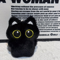 3pcs Soft Cat Plush Toy with Yellow Eyes Mixed Colors Small Pendant Pillow