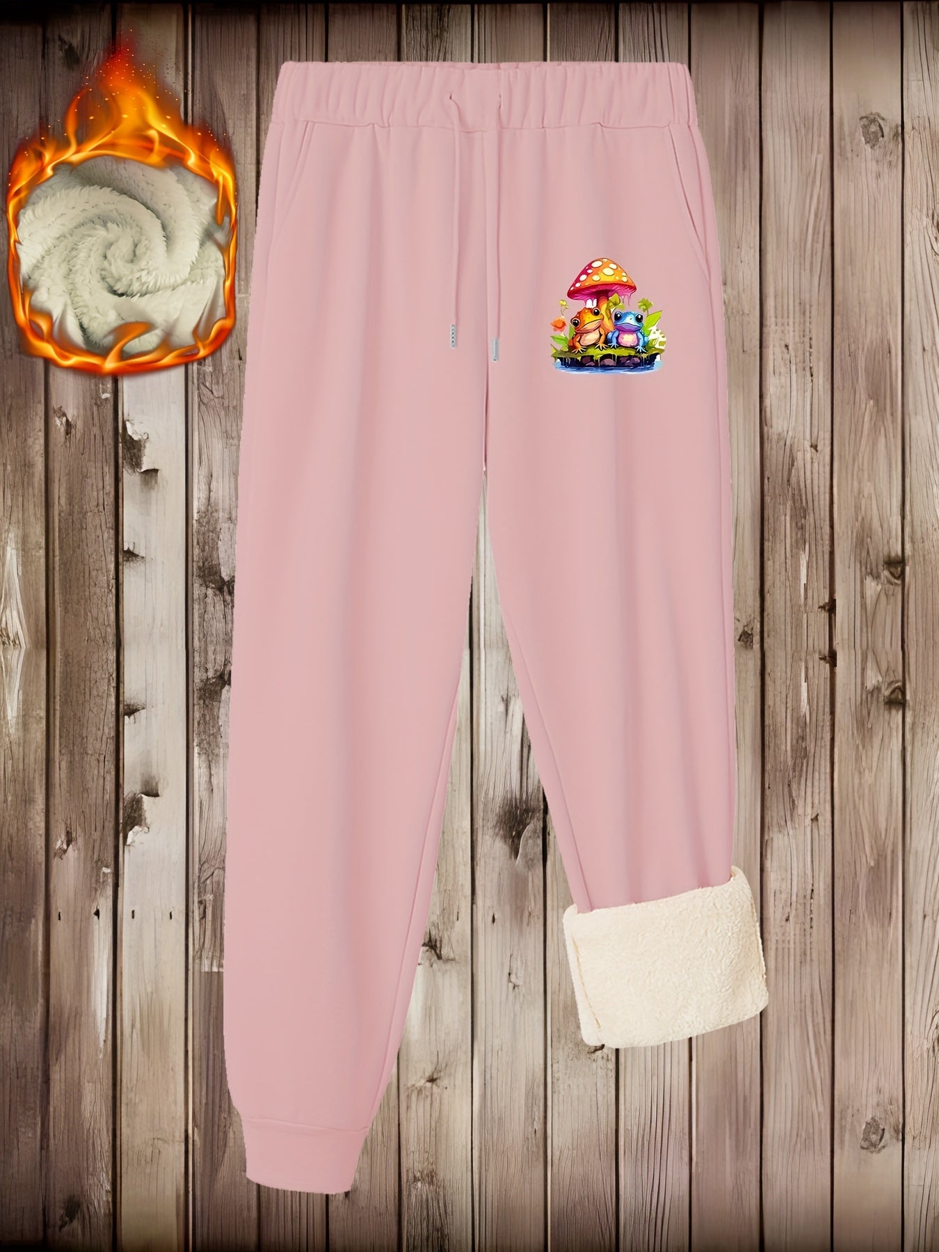 Women's Plus Graphic Print Fleece Harem Trousers