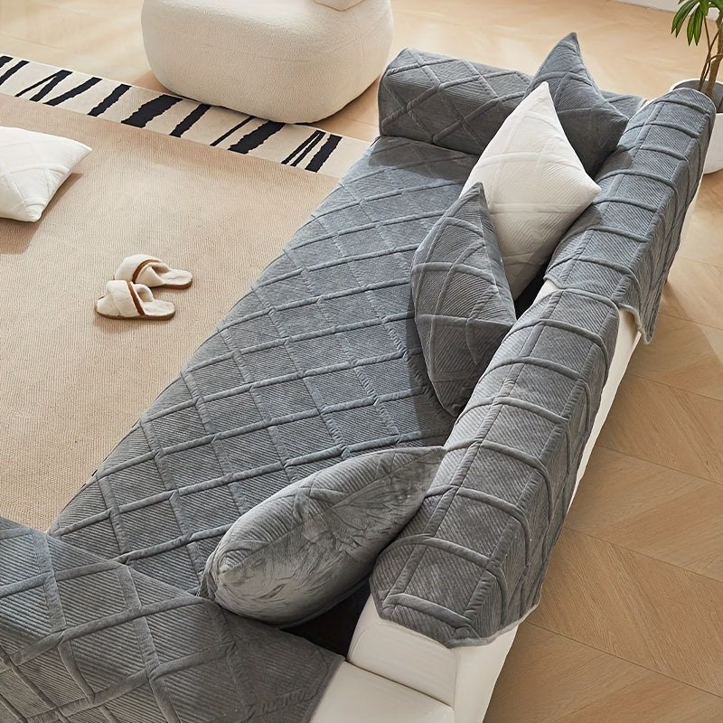Quilted Sofa Slipcover Furniture Protector for Home Decor