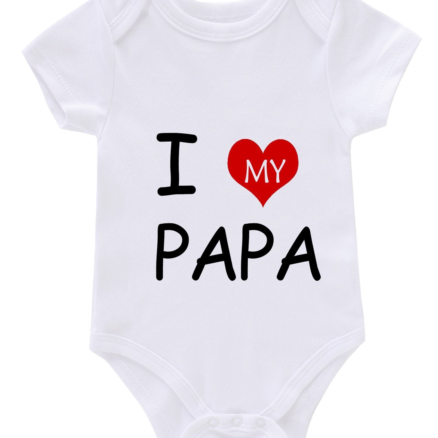 Infant Love My Papa Romper Short Sleeve Bodysuit