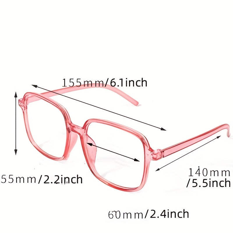 Light Blocking Glasses Large Square Clear Lens Candy