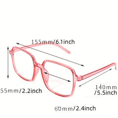 Light Blocking Glasses Large Square Clear Lens Candy