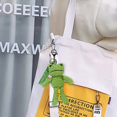 Plush Frog Doll Bag Pendant Keychain for School Bag