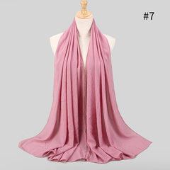 Wrinkles Pearl Chiffon Hijab Head Scarf Women Solid Bubble Wrap Shawls