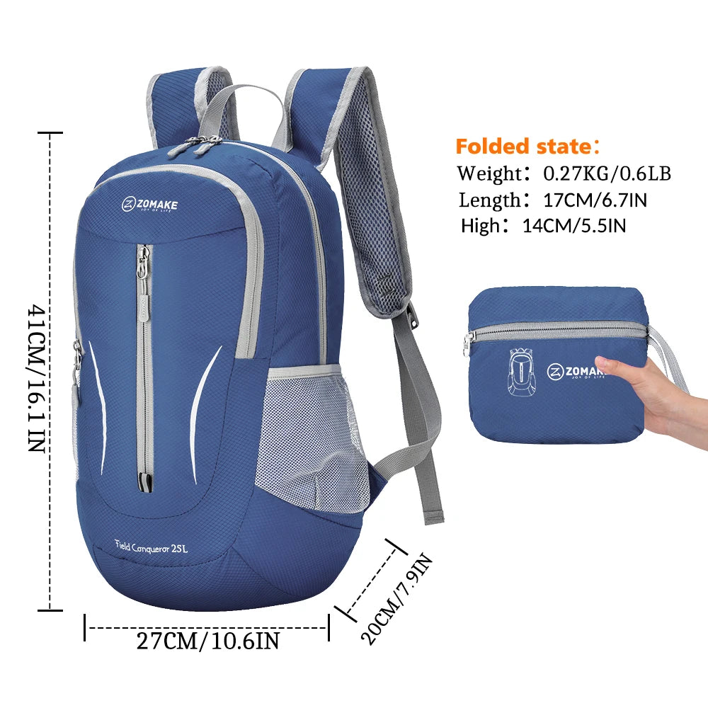 25L Packable Backpack Water Resistant Hiking Daypack