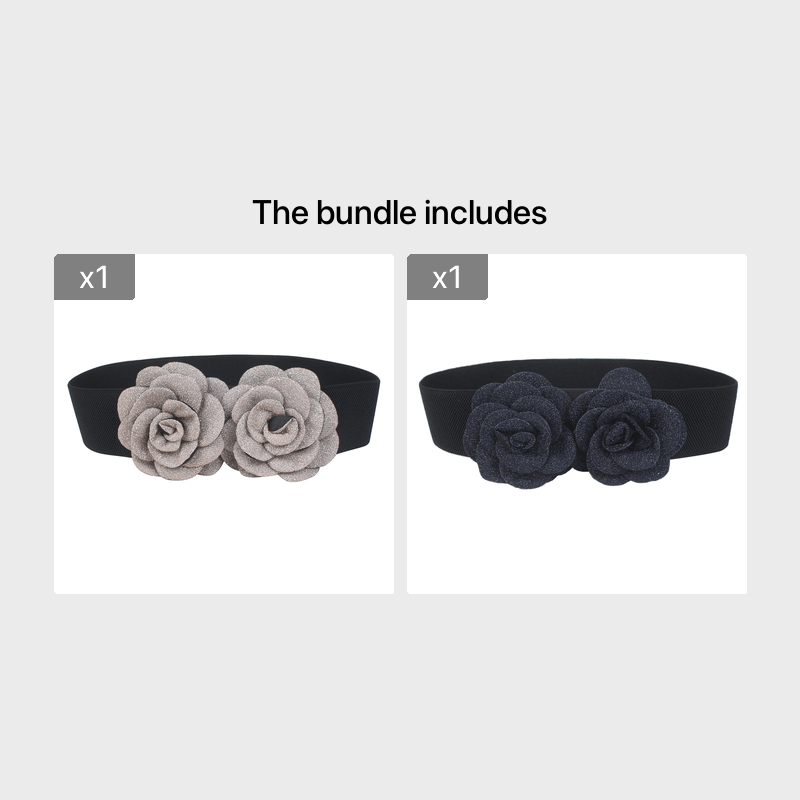 Stretchy Belt Flower Vintage Elastic Wide Waist Belt
