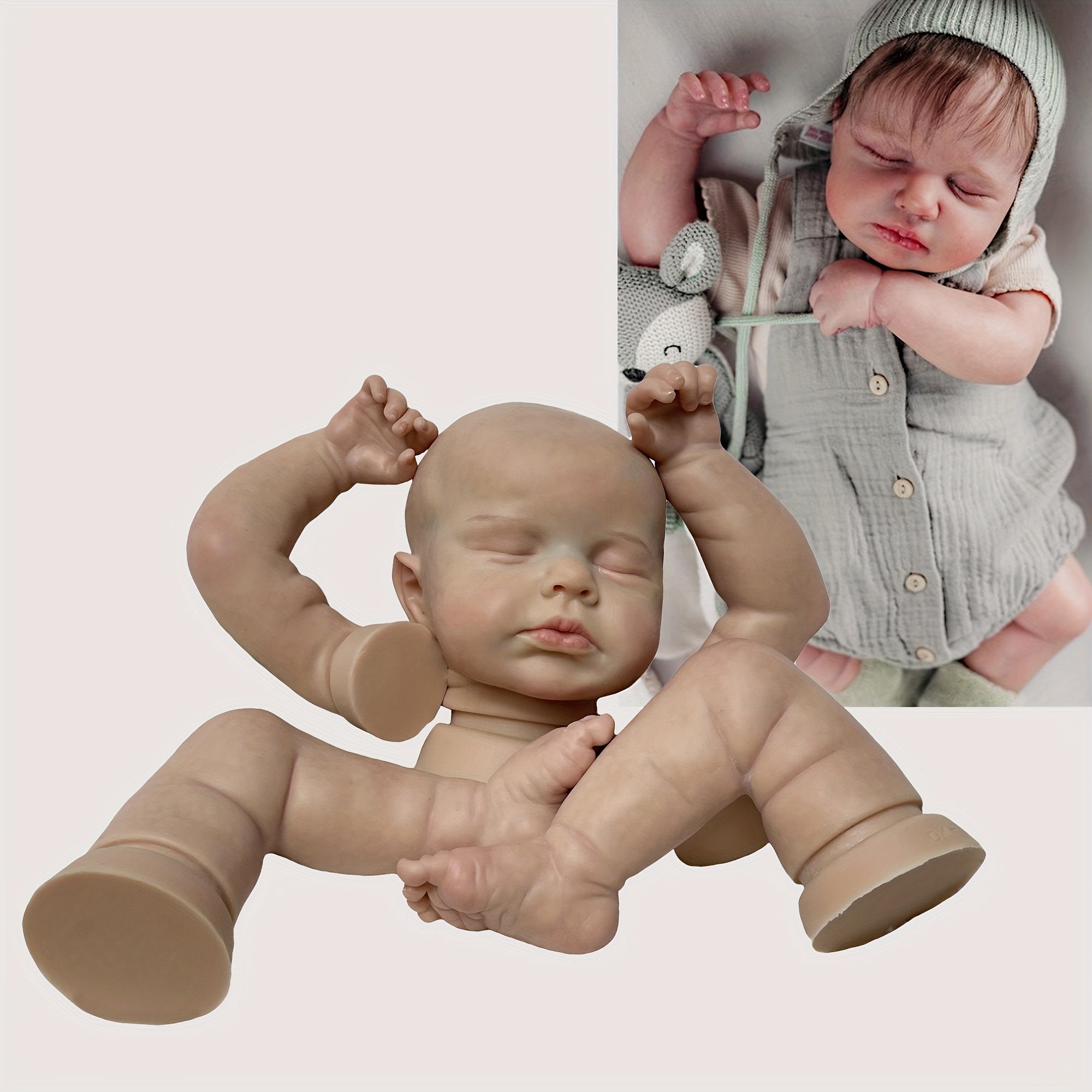 Soft Solid Silicone Reborn Doll Kit, Perfect Gift for Lifelike Baby Doll