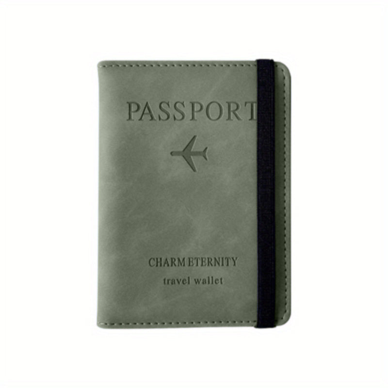Leather Strap ID Card Bag RFID Passport Holder Travel Wallet Ticket Holder