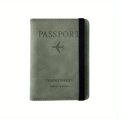 Leather Strap ID Card Bag RFID Passport Holder Travel Wallet Ticket Holder