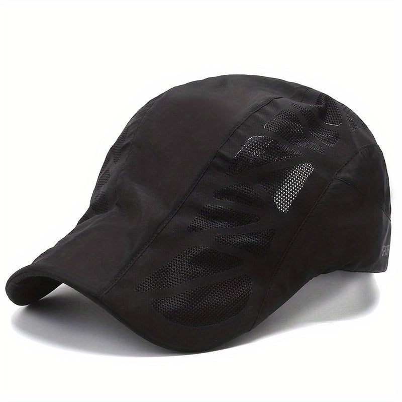 Men's Breathable Mesh Summer Hat Adjustable Newsboy Beret Cap