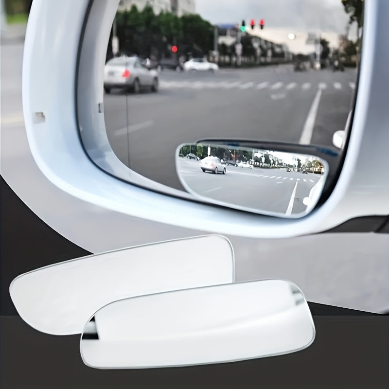 2pcs Car Long Curved Rearview Mirror Blind Spot Mirror HD Anti glare