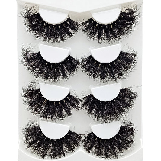 4 Pairs Fluffy Mink Faux Lashes Long Full Eyelash Extensions