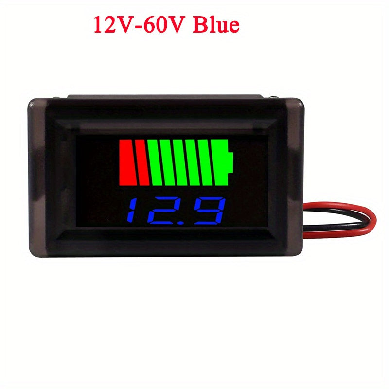 Car Charge Level Indicator LED Tester Voltmeter 12V-72V Lithium Capacity Meter