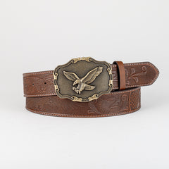 Men's Eagle Pattern Buckle Belt for Outdoor Party