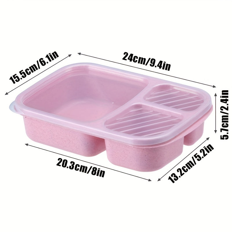 Rect. Rice Shell Lunch Box Compartment Bento Box Reusable Portable Fast Food Box