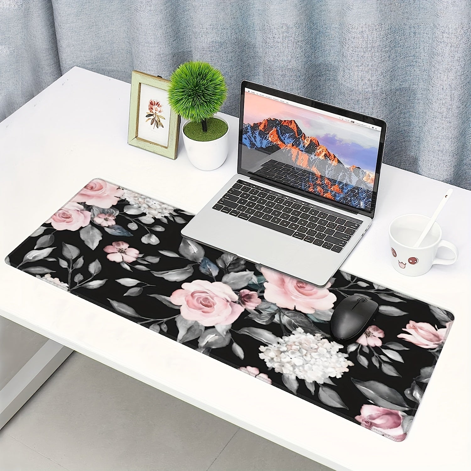 Desk Accessories Flowers Mouse Pad 89x39 Cm