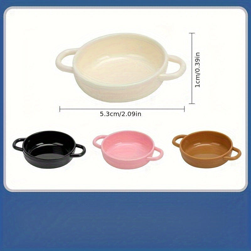 Mini Fire Pots Dual Handled ABS Resin Decor Pink Brown