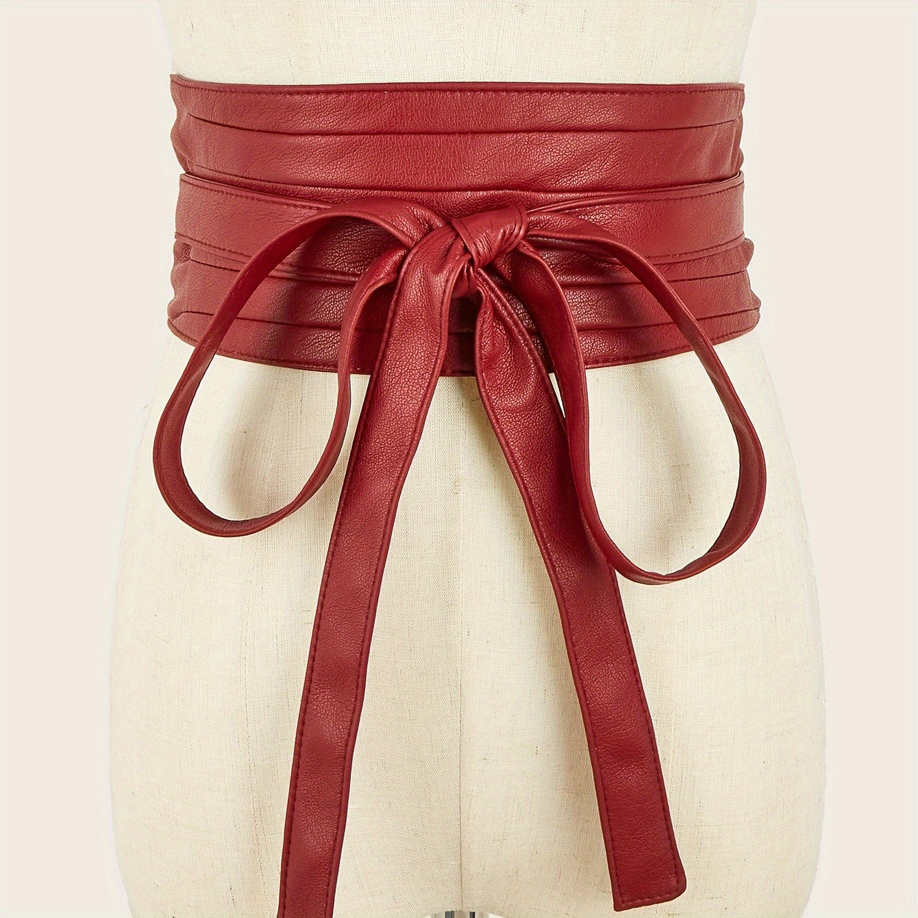 Womens PU Leather Corset Cinch Waistband Waspie Waist Belt Boho Style