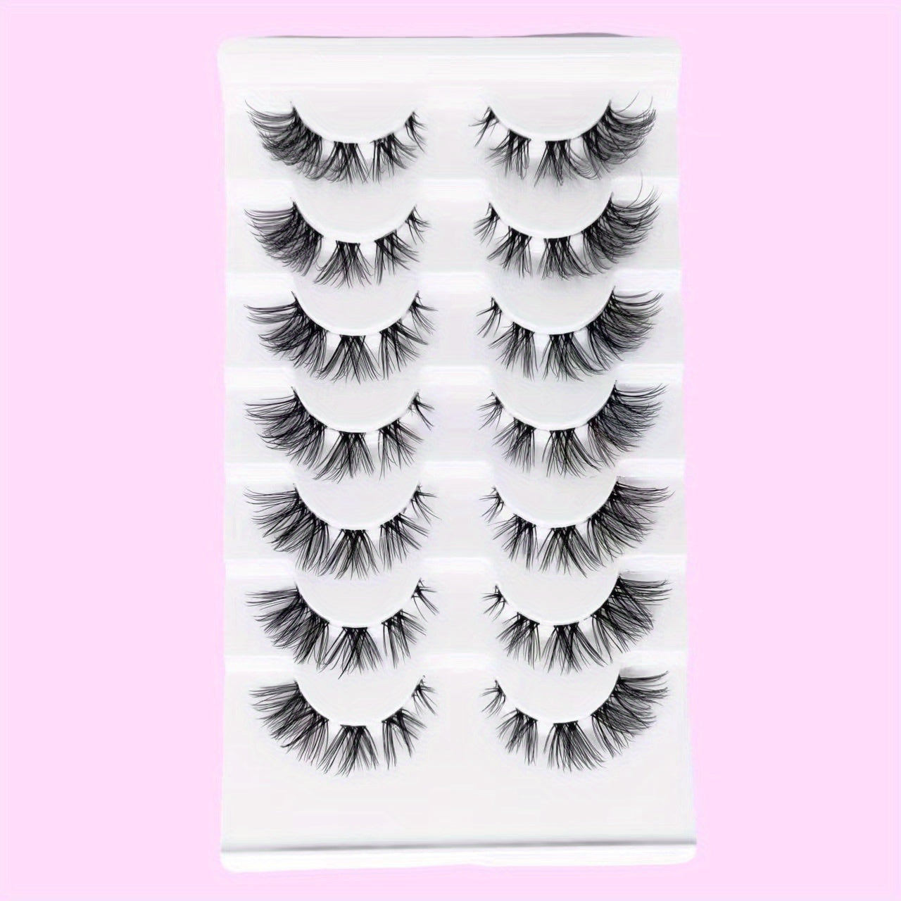 7 Pairs Fluffy Cat Eye Faux Mink Lashes