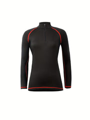 Quick Dry Long Sleeve Zip High Neck Sports Running T-Shirt