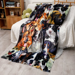 Soft Dog Pattern Blanket Winter Warm Flannel Suitable For All Seasons