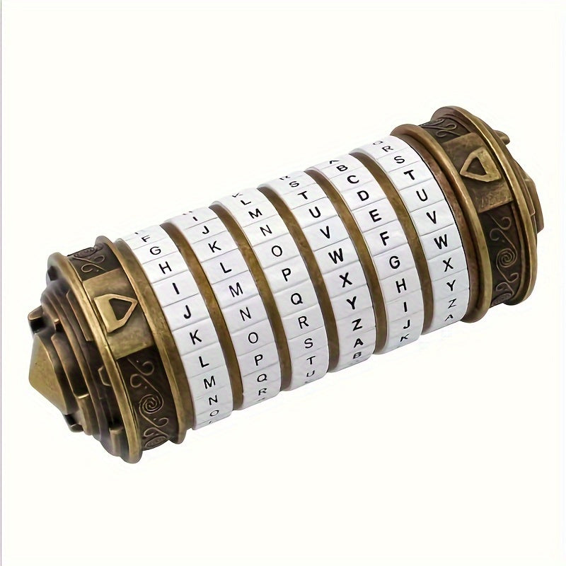 Metal Puzzle Toy with Combination Lock Vintage Style Code Wheel