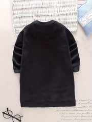 Rainbow Graphic Longline Sweatshirt Dress Girls Crew Neck Comfort Fit