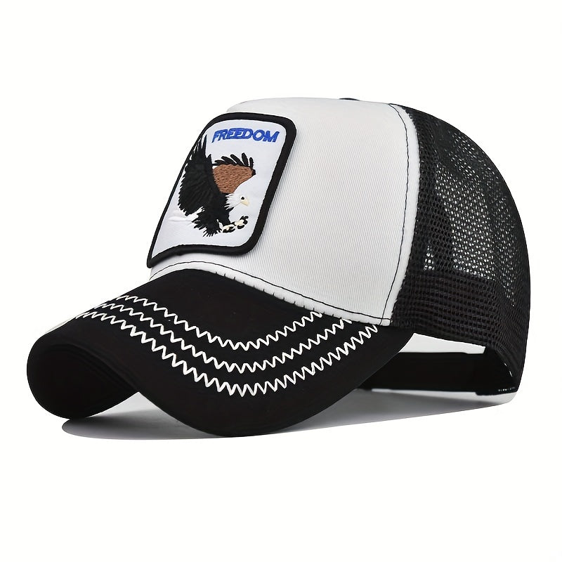 FREEDOM Eagle Trucker Hat Mesh Baseball Cap Adjustable Sunshade Dad Hat