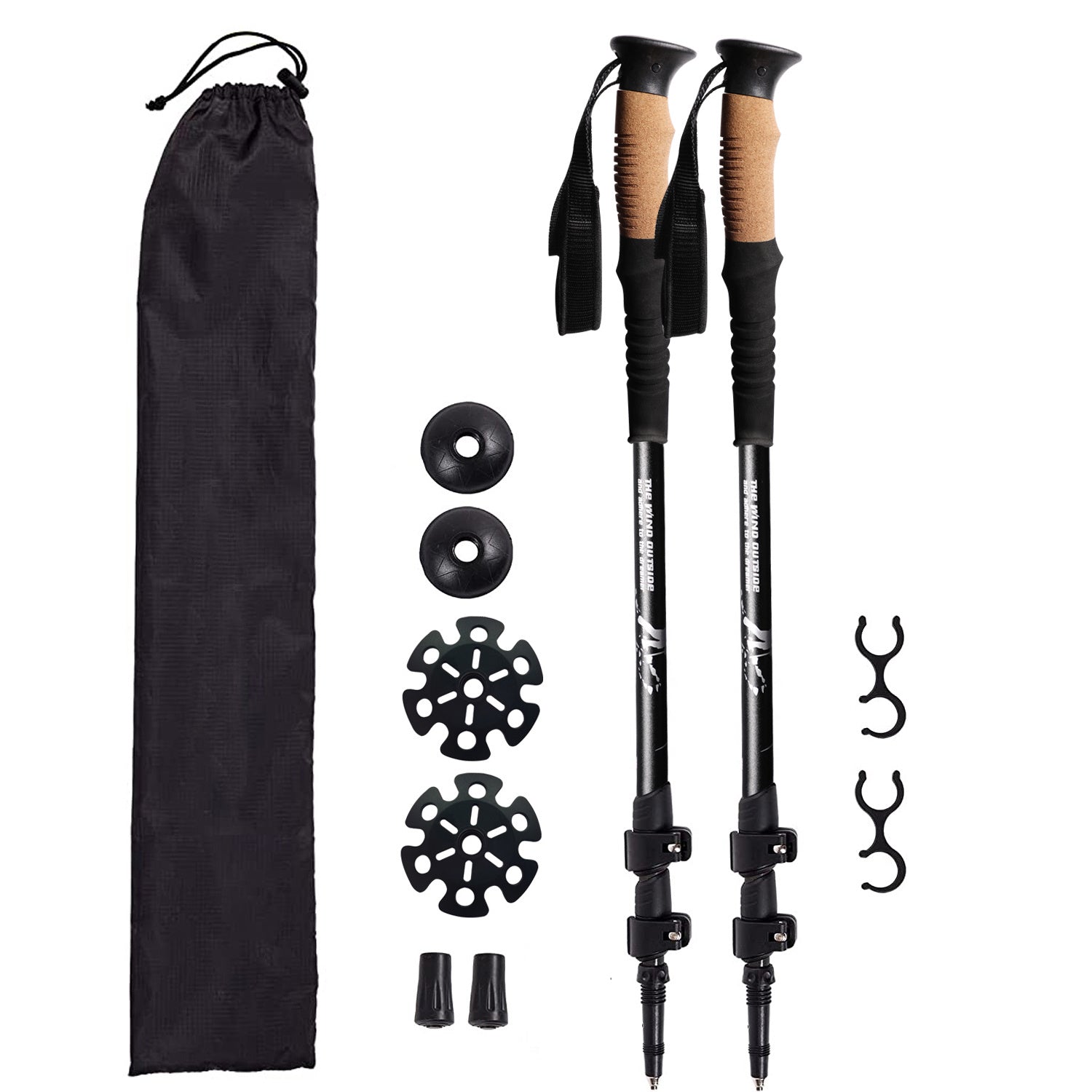 2pcs Aluminum Trekking Poles for Outdoor Activities