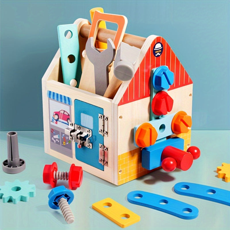 Wooden Repair Tool Kit Toy Building Blocks Gift