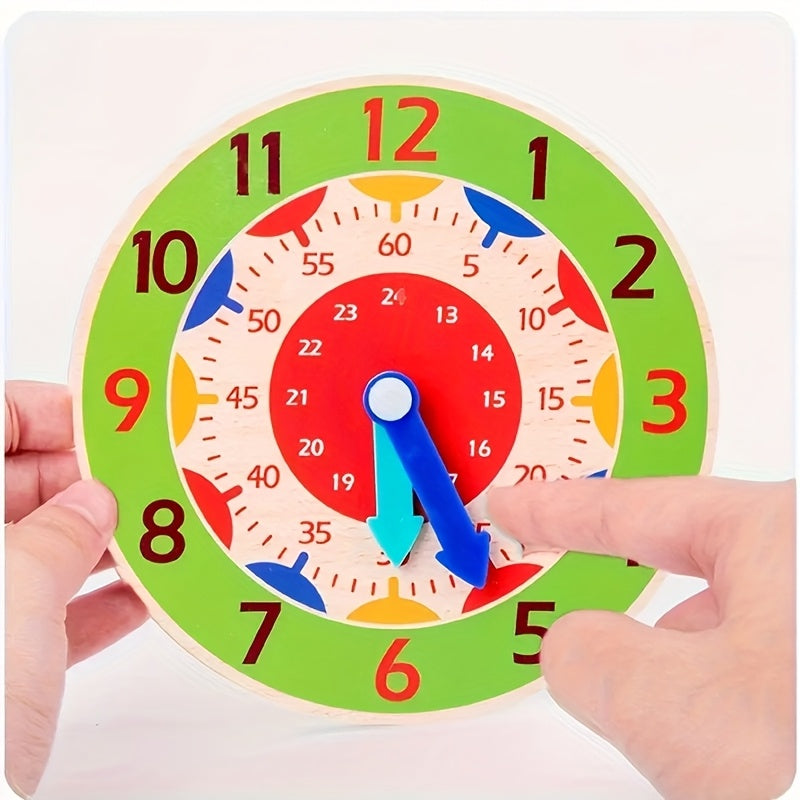 Wooden Educational Clock Toy Kids' Time Teaching Aid Math Cognitive Skill