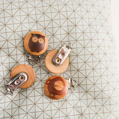 Animal Printed Wooden Pacifier Clip for Babies