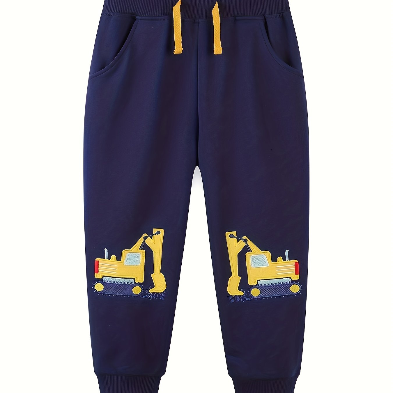 Boys Cartoon Construction Car Jogger Pants