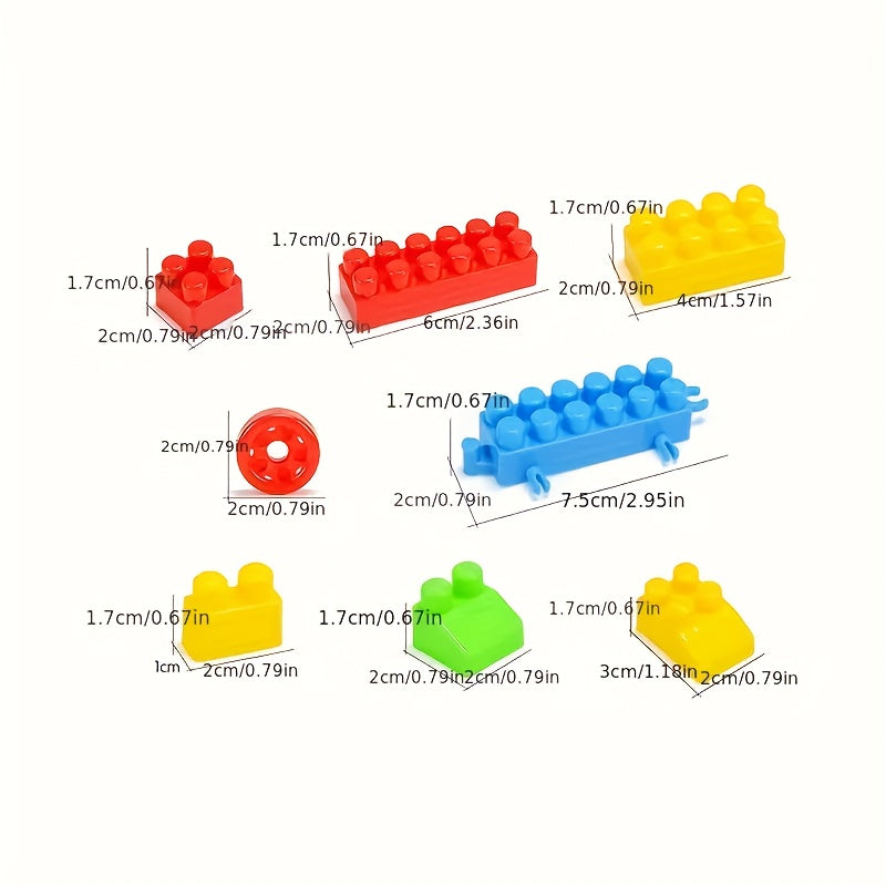 100pc Colorful Building Blocks Set Ages 3 DIY Construction Toy Gift