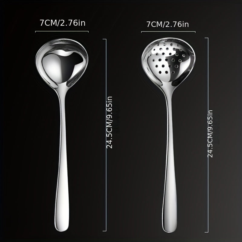 Slotted Spoon Stainless Steel Long Handle Hot Pot Soup Ladle