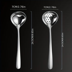 Slotted Spoon Stainless Steel Long Handle Hot Pot Soup Ladle