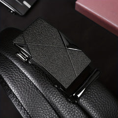 First Layer Cowhide Men's Belts with Automatic Buckle Joker Business Youth Belts