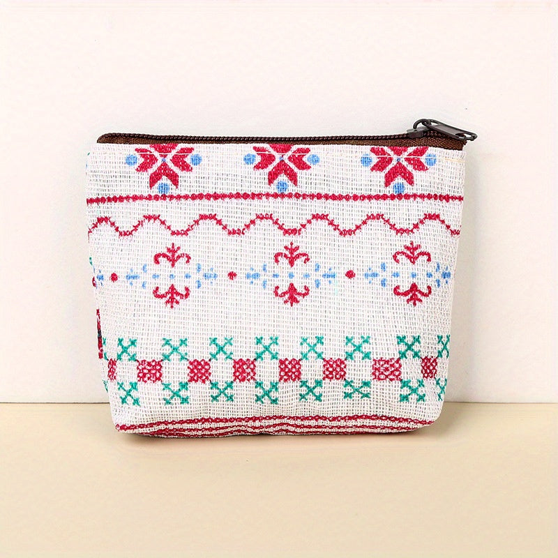 Children's Coin Purse Girls Mini Bag Zipper Key Bag Retro Canvas Small Purse