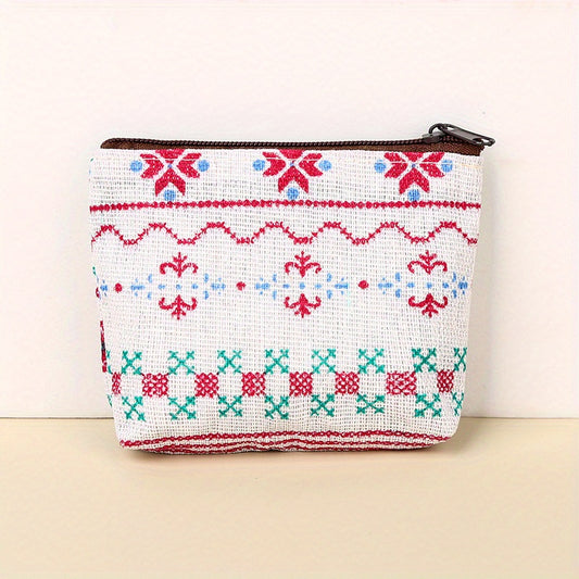 Children's Coin Purse Girls Mini Bag Zipper Key Bag Retro Canvas Small Purse